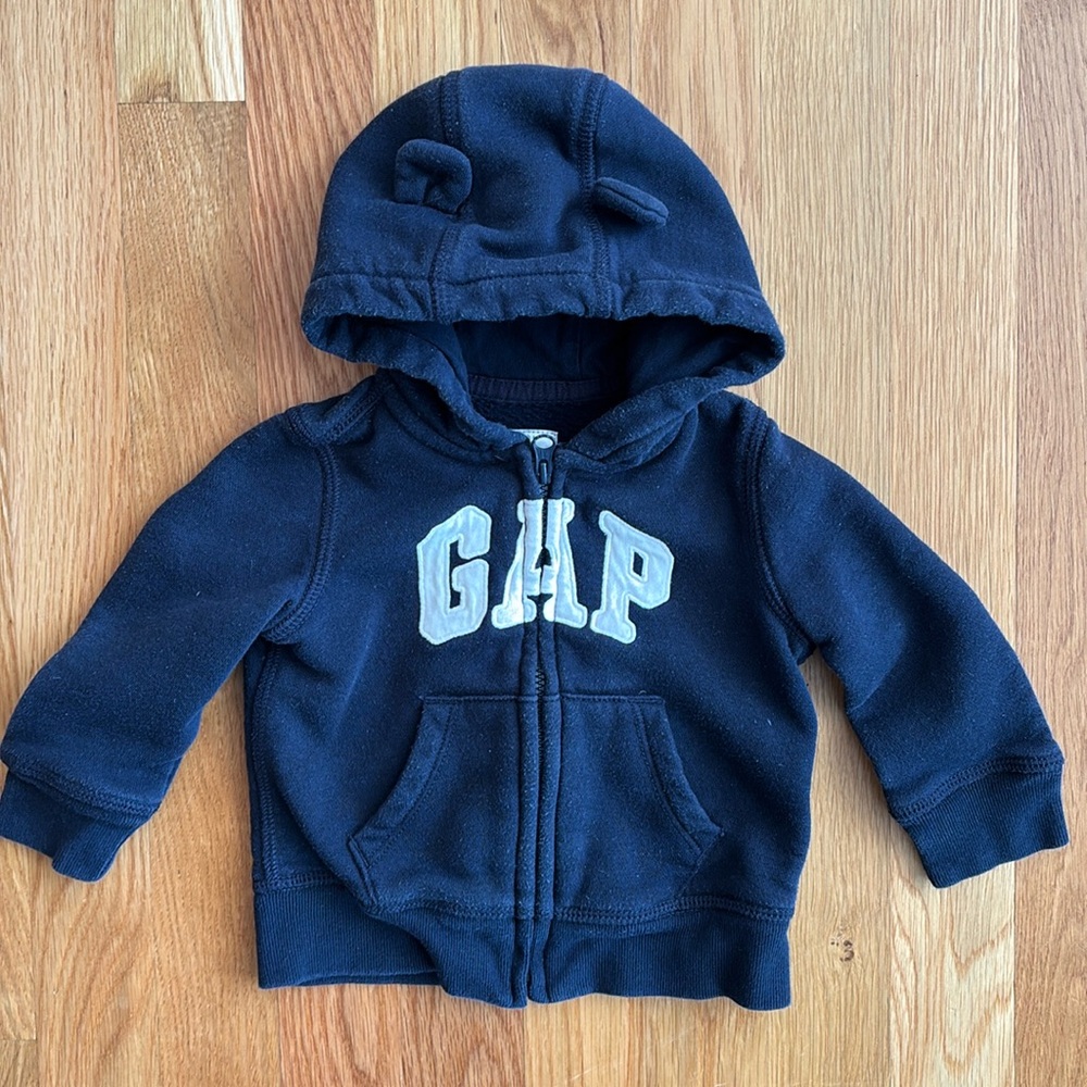6-12M Baby Gap Zip Up Logo Hoodie